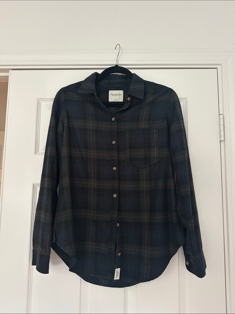 Abercrombie Women’s Dark Green Flannel Size S